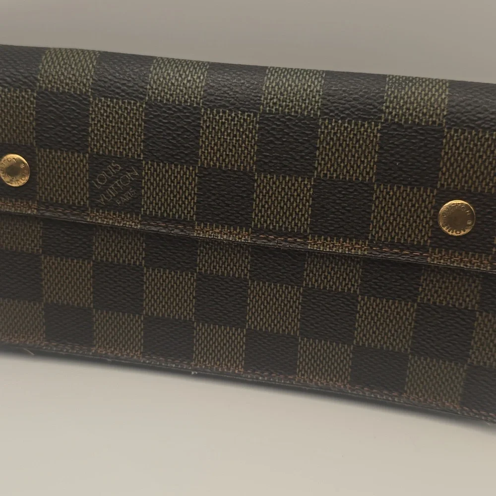 Louis Vuitton Damier Brown Porte Feuille Accordion Long Wallet (VERY GOOD)COA✨️ - Picture 3 of 15